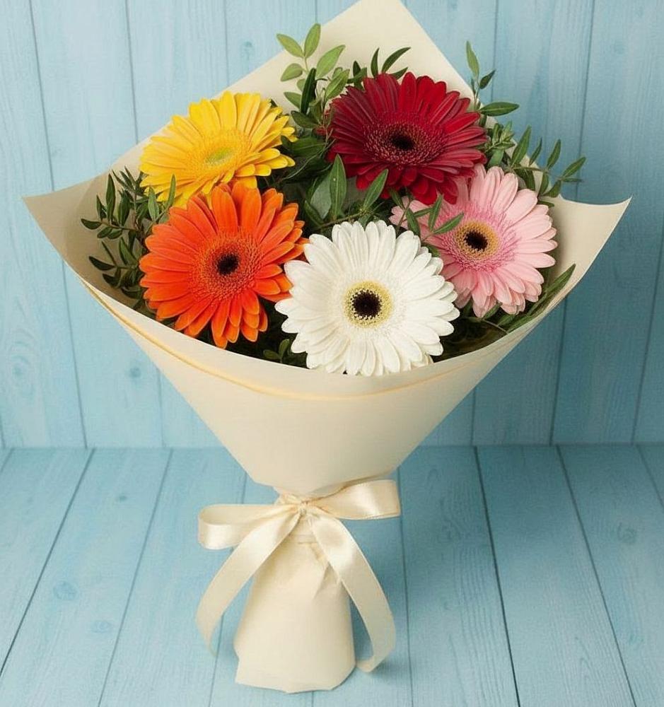 Букет цветов из: Герберы в Тирлянский