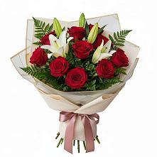 Букет цветов из:  Лилии и Розы в Тирлянский