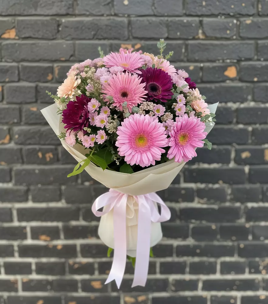 Букет цветов из: Герберы и Хризантемы в Тирлянский