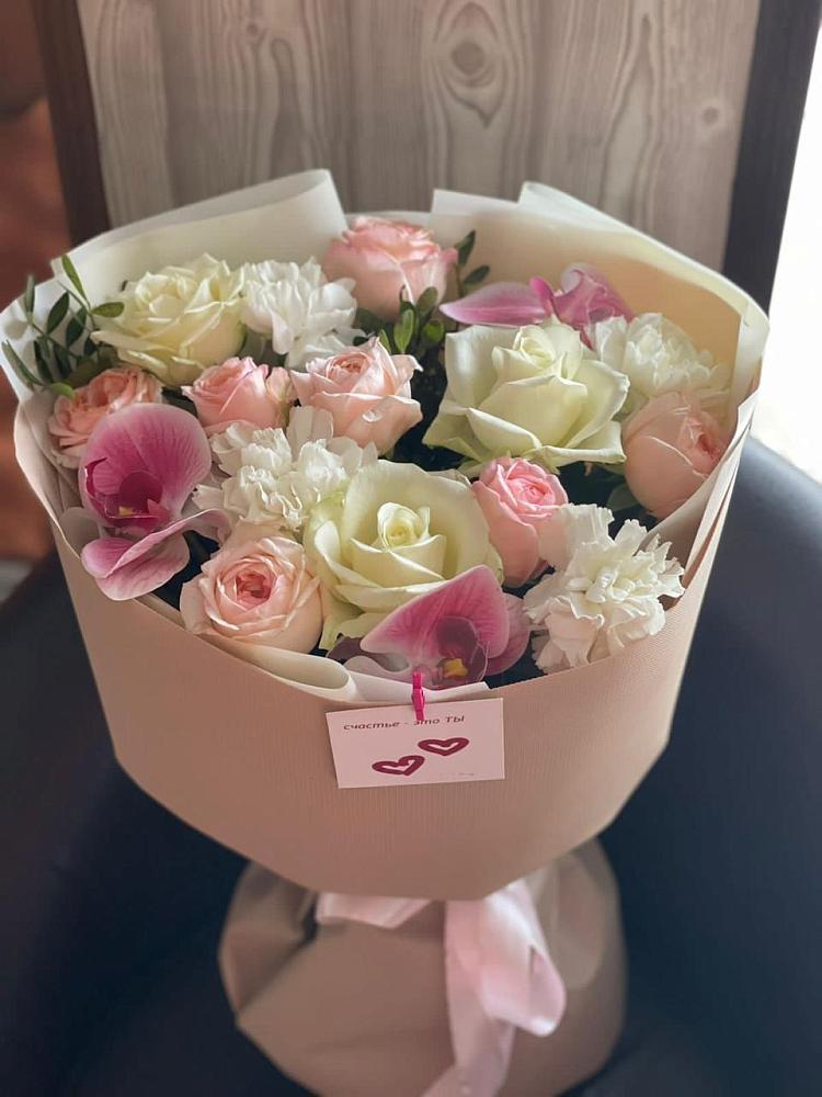 Букет цветов из: Орхидеи, Розы и Гвоздики в Тирлянский