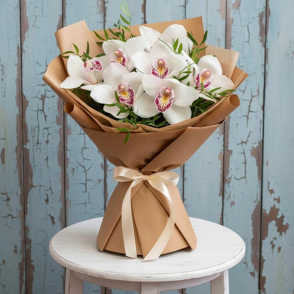 Букет цветов из: Орхидеи и Розы в Тирлянский