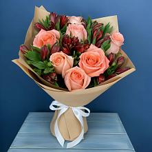 Букет цветов из:  Розы и Альстромерии в Тирлянский
