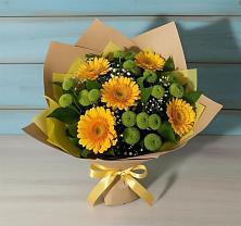 Букет цветов из:  Герберы и Хризантемы в Тирлянский
