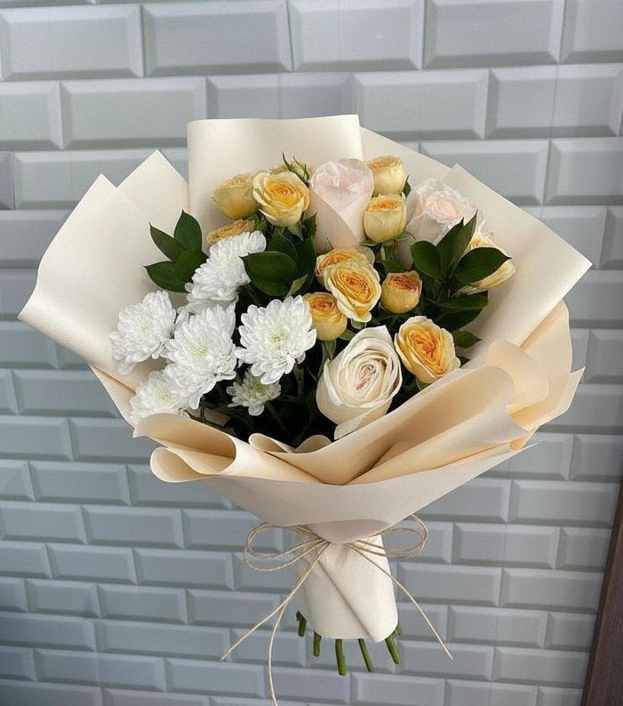 Букет цветов из: Розы и Хризантемы в Тирлянский