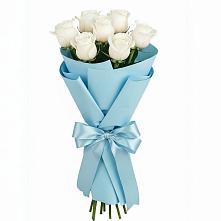 Букет 7 белых роз Проуд в Тирлянский