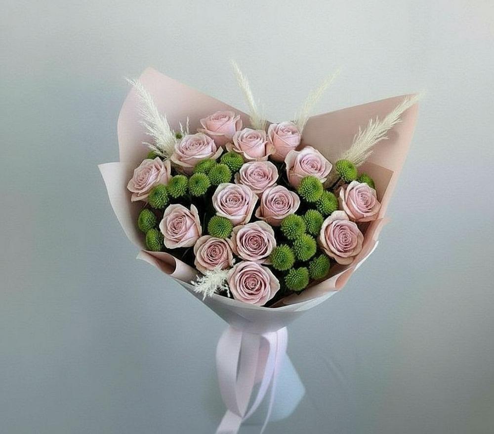 Букет цветов из: Розы и Хризантемы в Тирлянский