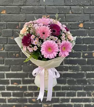Букет цветов из:  Герберы и Хризантемы в Тирлянский