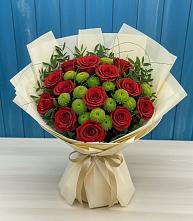 Букет цветов из:  Розы и Хризантемы в Тирлянский