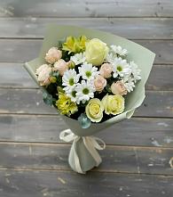 Букет цветов из:  Альстромерии, Розы и Хризантемы в Тирлянский