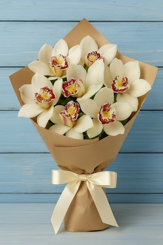 Букет цветов из: Орхидеи и Розы в Тирлянский